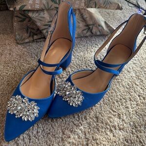 Amazon Blue Heels with Crystal Accents